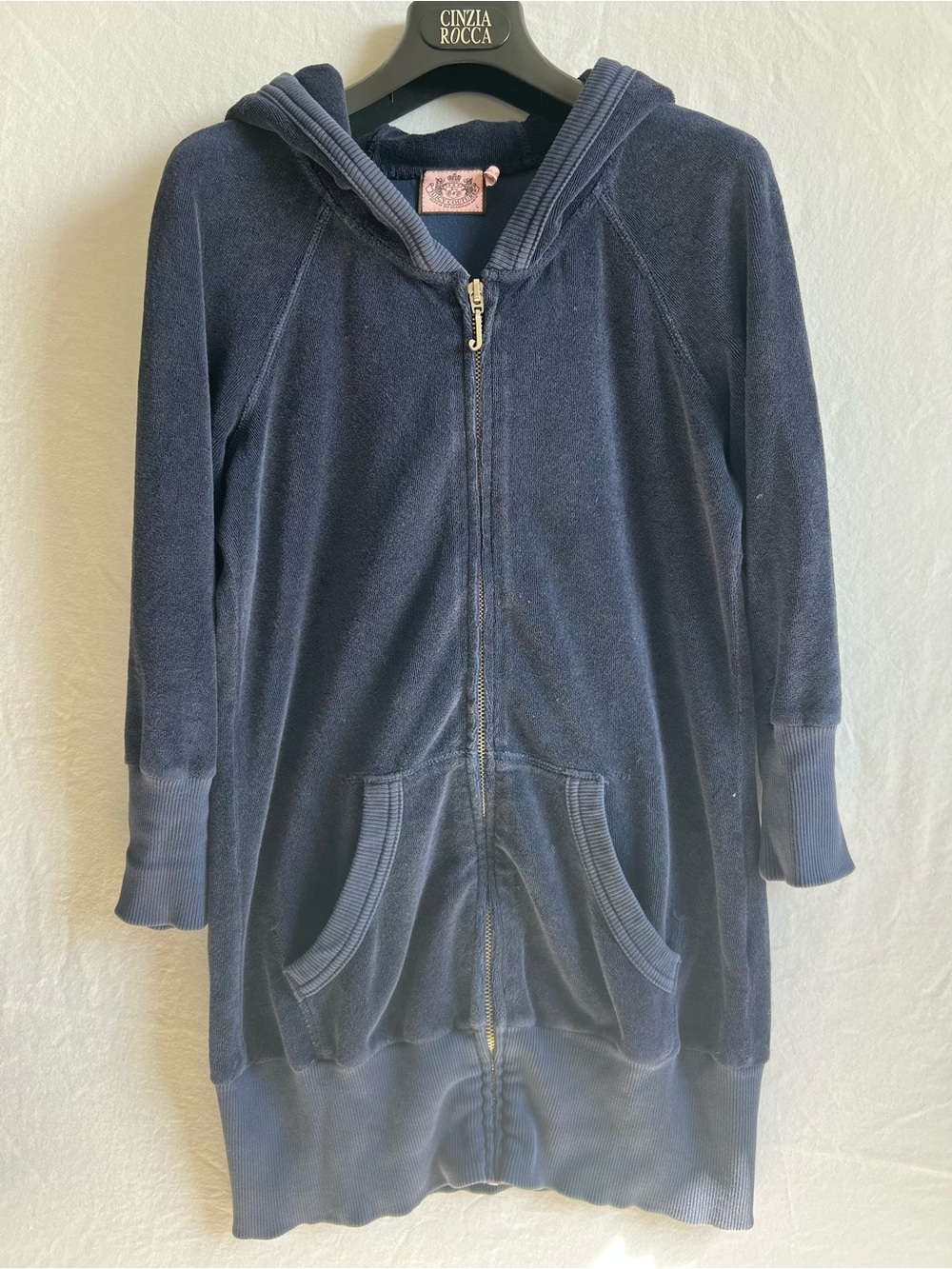 Rare Vintage Juicy Couture long navy terry hoodie